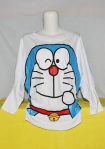 Kaos Gambar Kartun Doraemon Putih